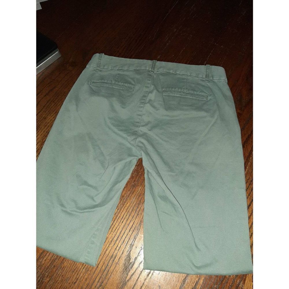 Size 4 J Crew Stretch Greyish Green Casual Mid Rise Pants with Pockets - Picture 3 of 3